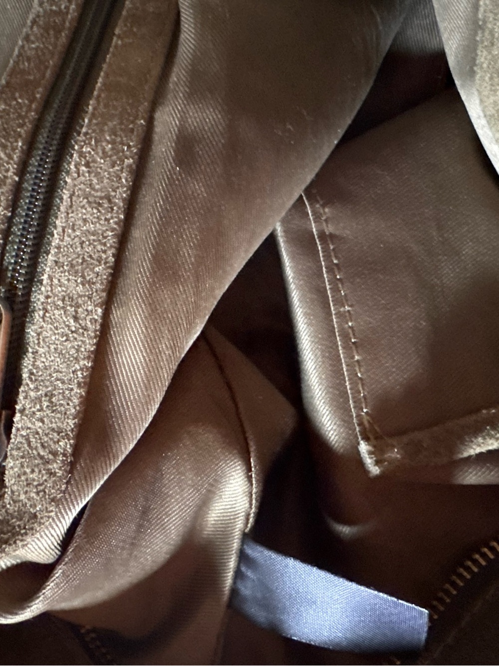 Green Genuine Suede Leather Slouchy Hobo Shoulder Bag Zip Detail - Picture 8 of 10